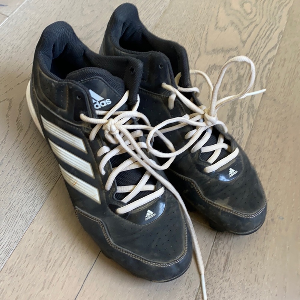 adidas Men’s Black Athletic Sneakers with White Stripes